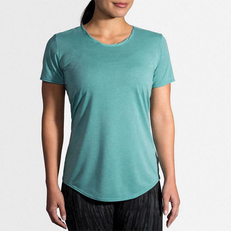 Brooks Distance Hardloopshirt voor Dames Blauw (CIFOM-7248)